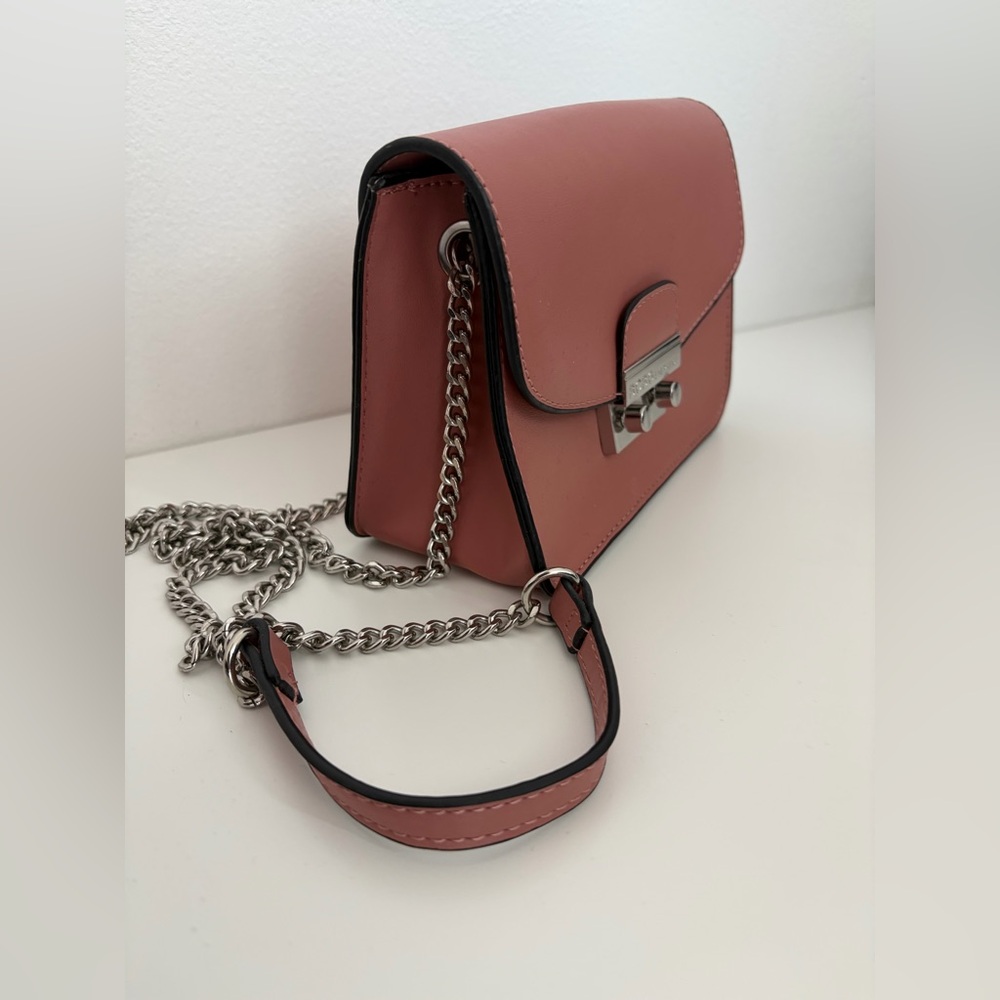 BCBGeneration Dusty Rose Crossbody with Silver Chain